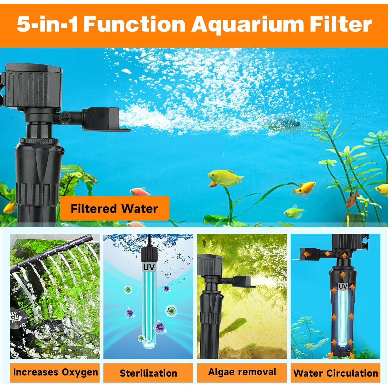 Filtro de Acuario Hygger HG139 25-150 L con Bomba 12W