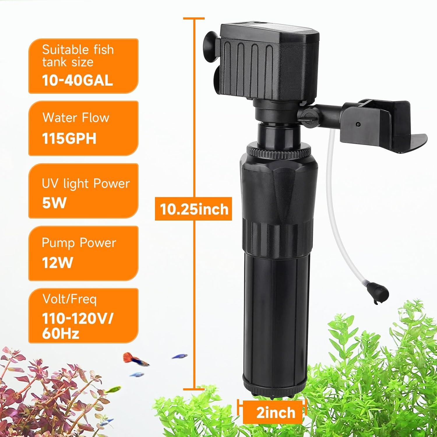 Filtro de Acuario Hygger HG139 25-150 L con Bomba 12W