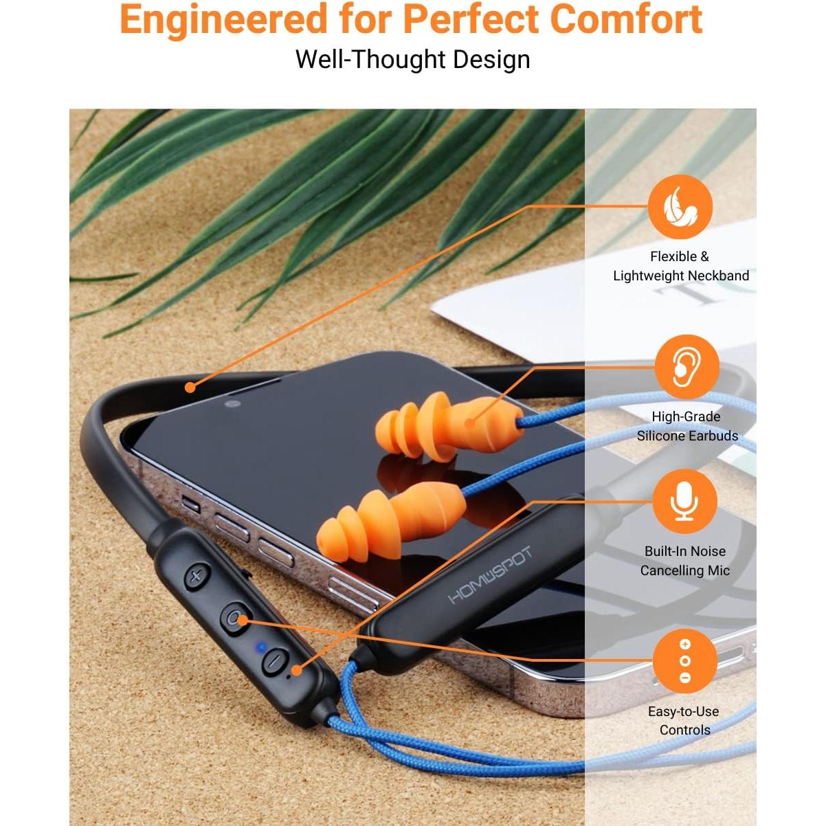 Auriculares Inalámbricos HomeSpot HS-JY100, 27dB NRR, 20H Batería