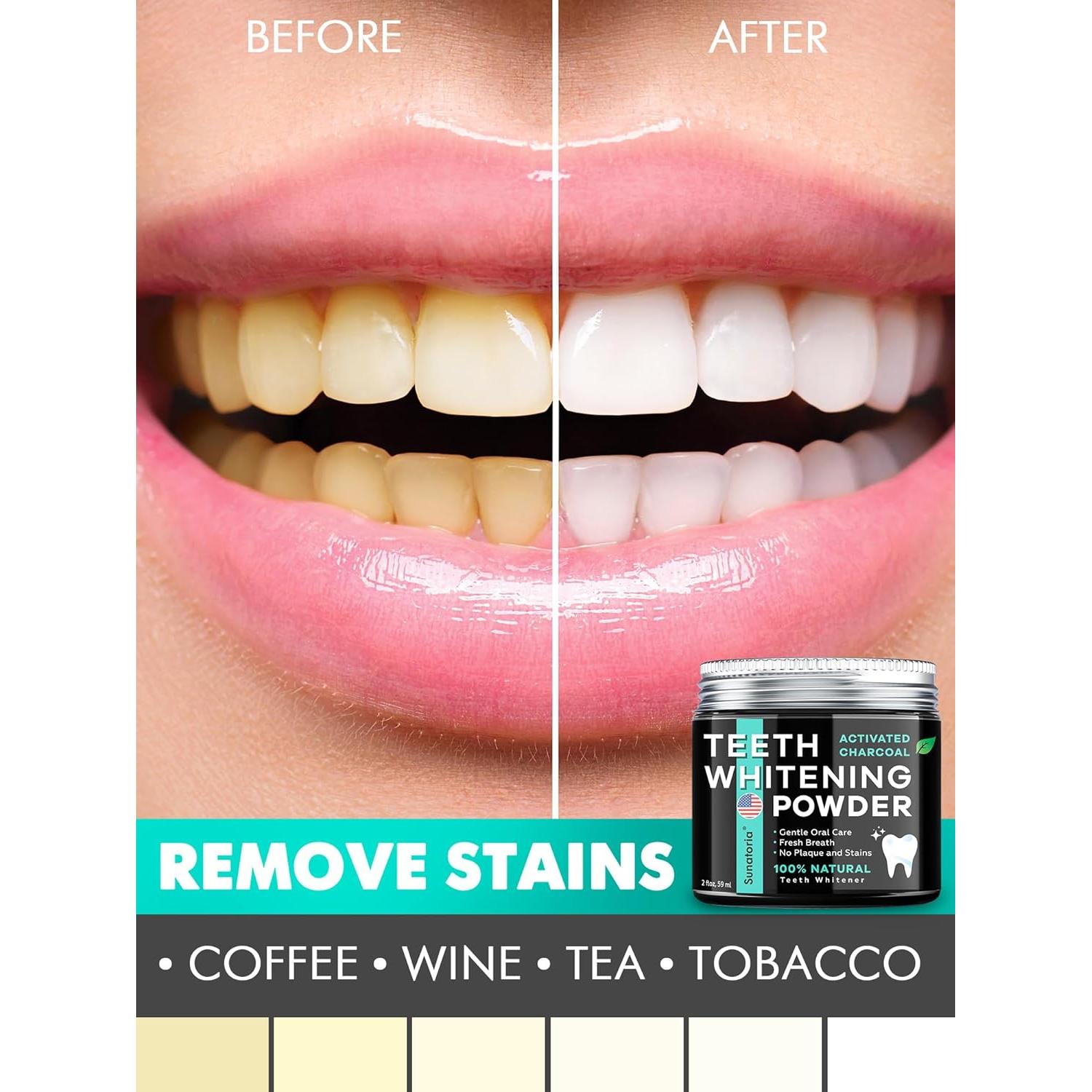 Polvo Blanqueador Dental Sunatoria 5 en 1 - Carbón Activado