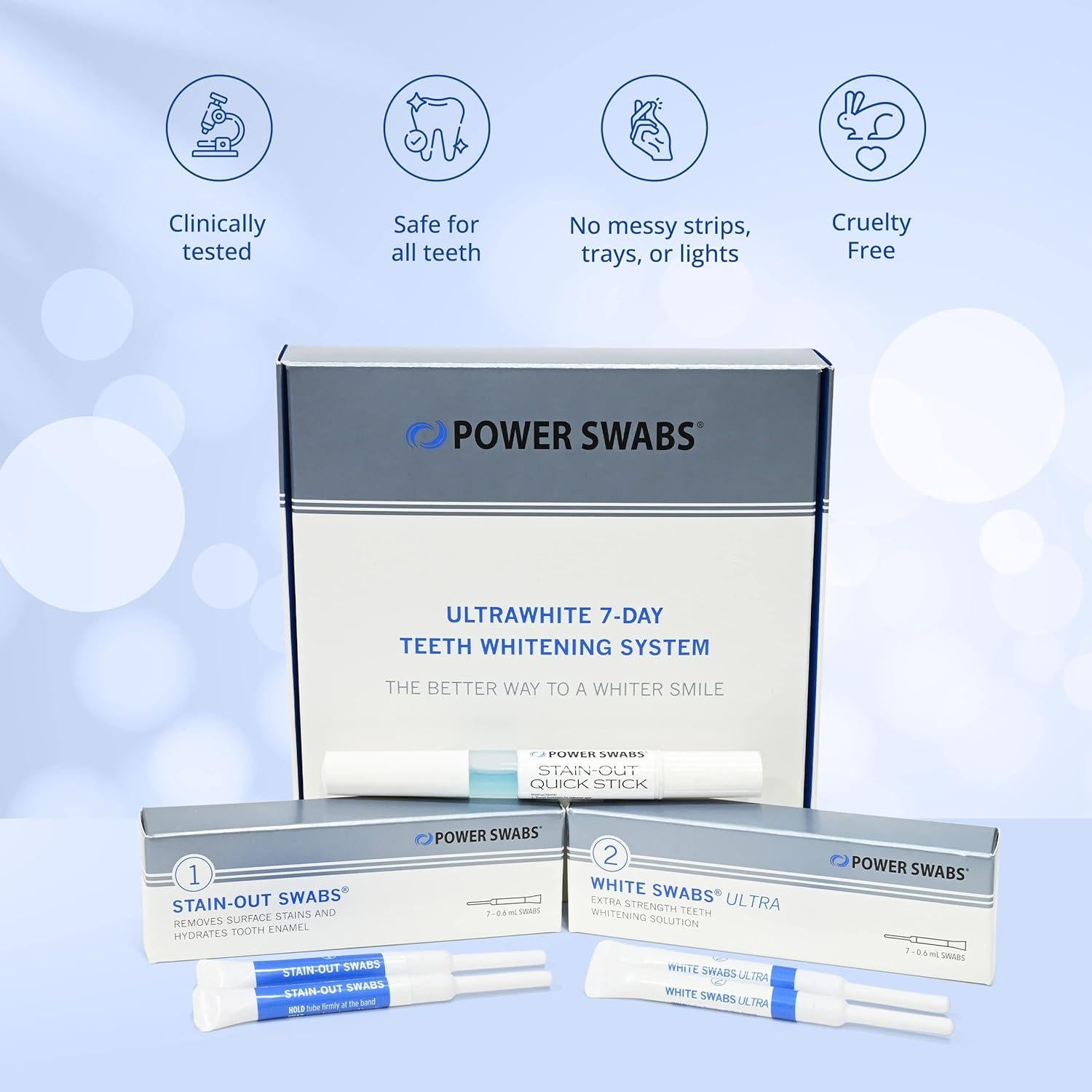 Kit Blanqueamiento Dental UltraWhite 7 Días - Power Swabs