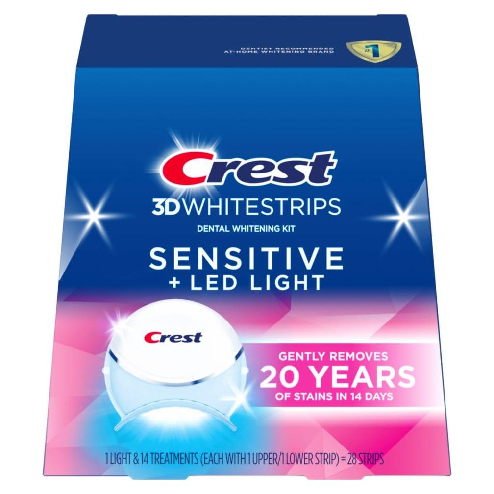Crest 3DWhitestrips Sensibles + Luz LED Blanqueamiento Dental