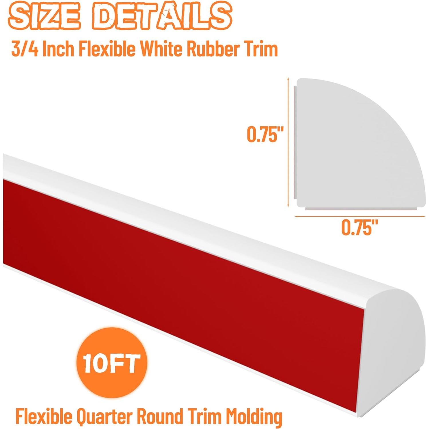 Moldura de goma flexible autoadhesiva Lauyeboho 10 pies