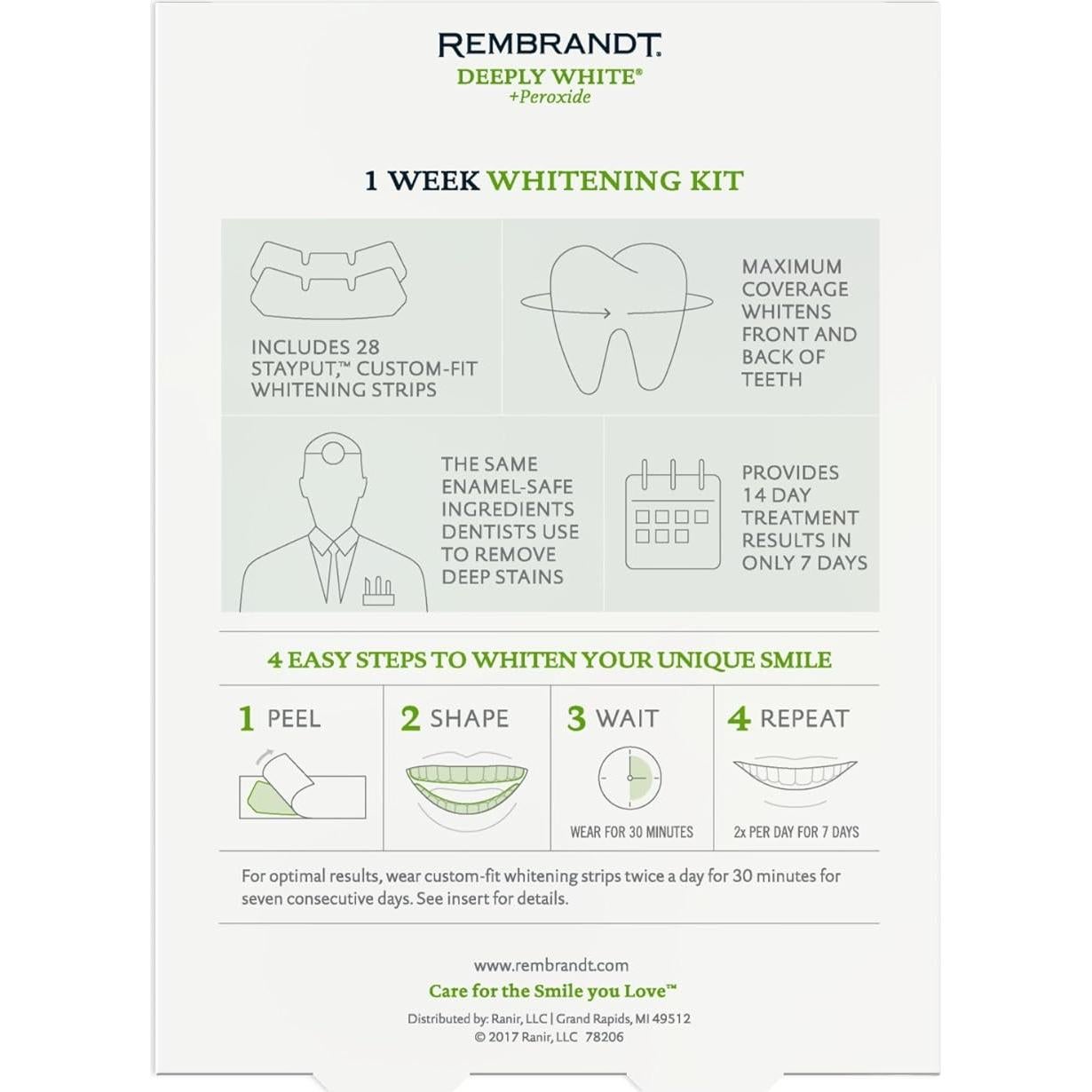 REMBRANDT Kit Blanqueamiento Dental 28 Tiras Personalizadas