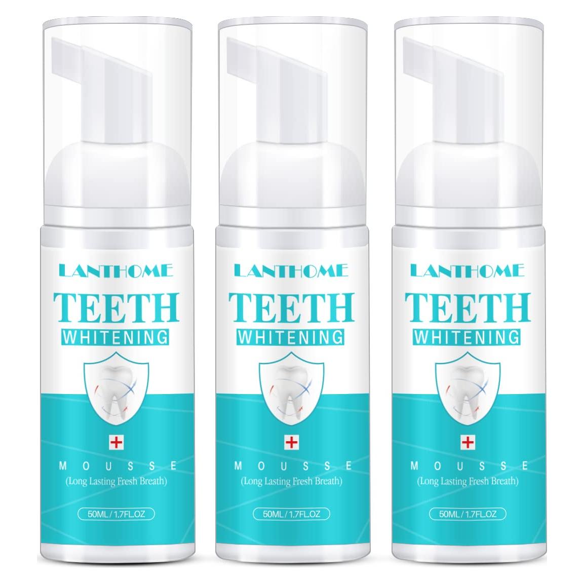 Espuma Blanqueadora Dental LANTHOME 3PCS Efecto Múltiple
