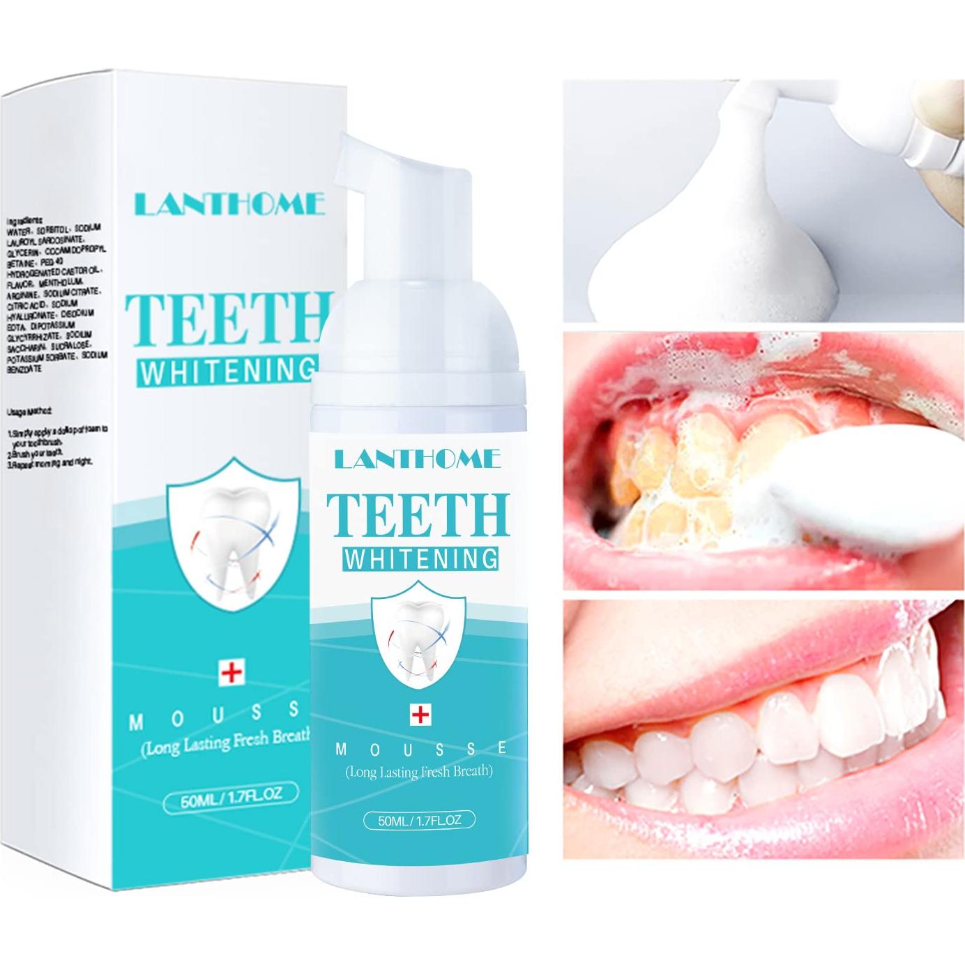 Espuma Blanqueadora Dental LANTHOME 3PCS Efecto Múltiple