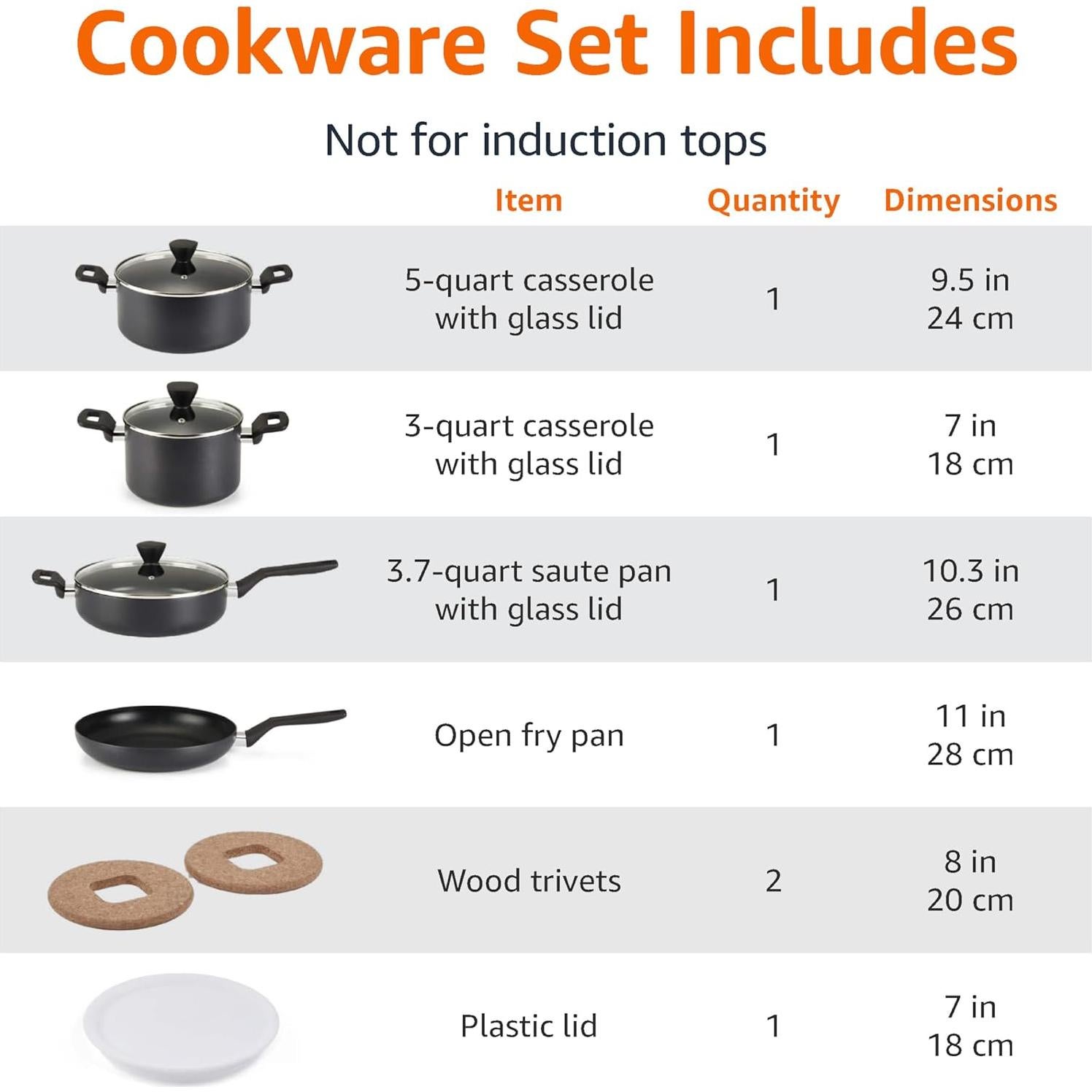 Juego de Utensilios de Cocina Amazon Basics 10 Piezas Negro