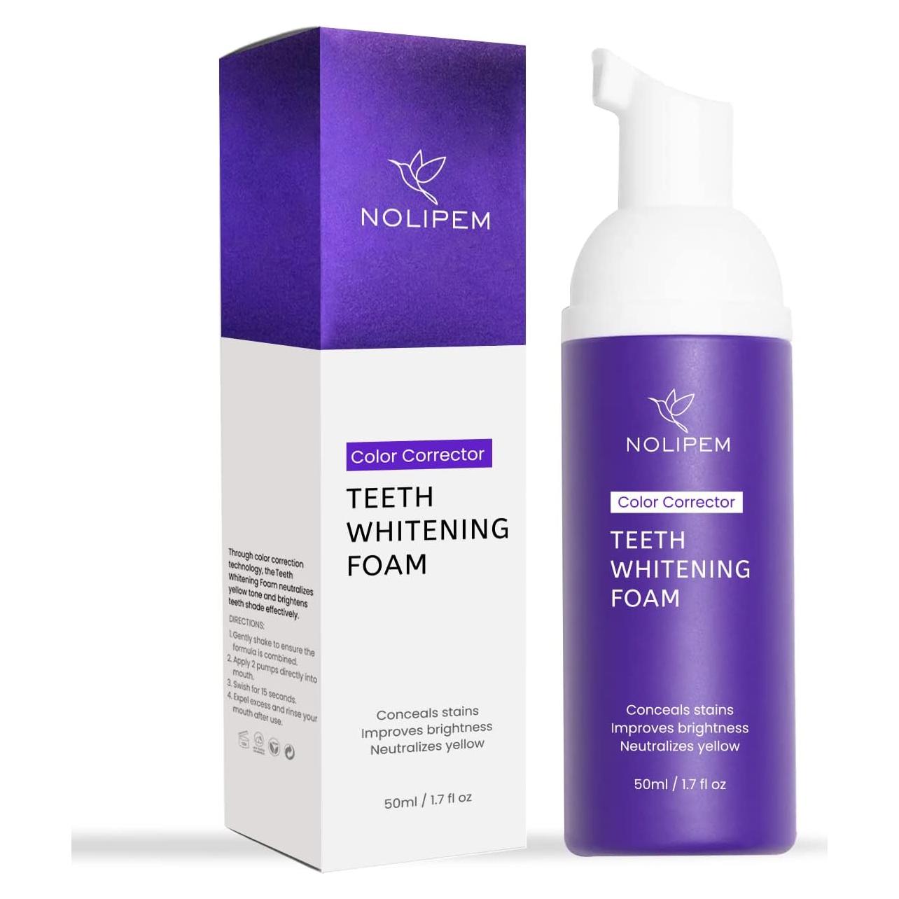 Purple Teeth Whitening, Tooth Stain Removal, Teeth Whitening Booster, Purple Whitening Tooth Foam, Purple Toothpaste（50ml）