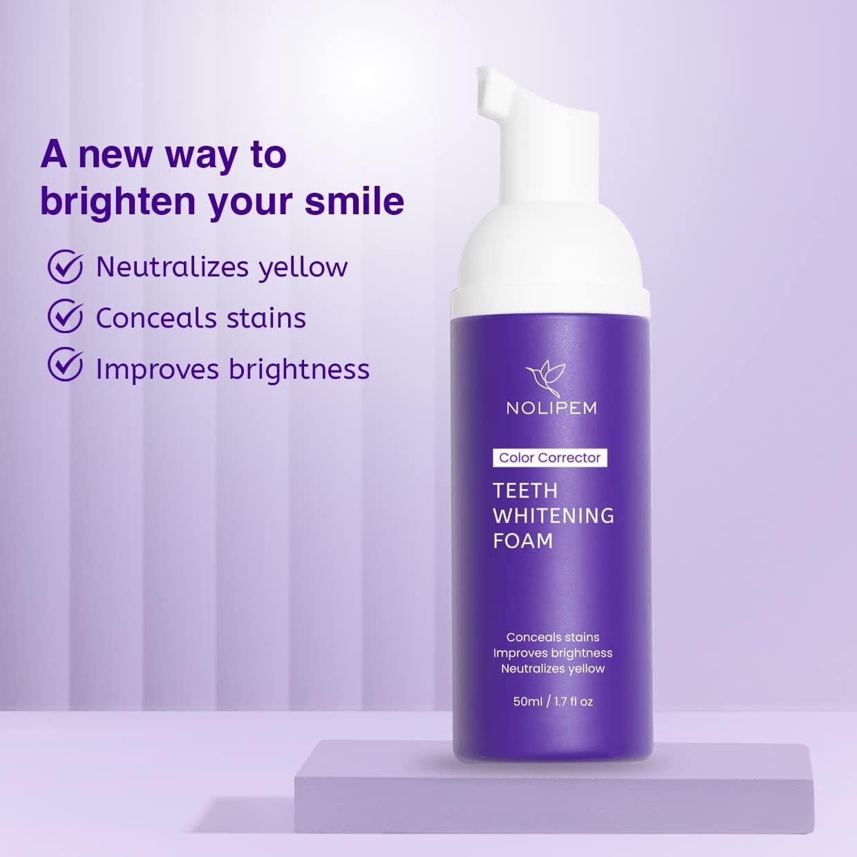 Purple Teeth Whitening, Tooth Stain Removal, Teeth Whitening Booster, Purple Whitening Tooth Foam, Purple Toothpaste（50ml）