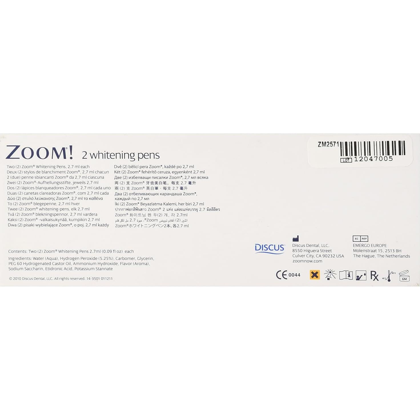 Bolígrafos Blanqueadores Dental Zoom - 2 Unidades