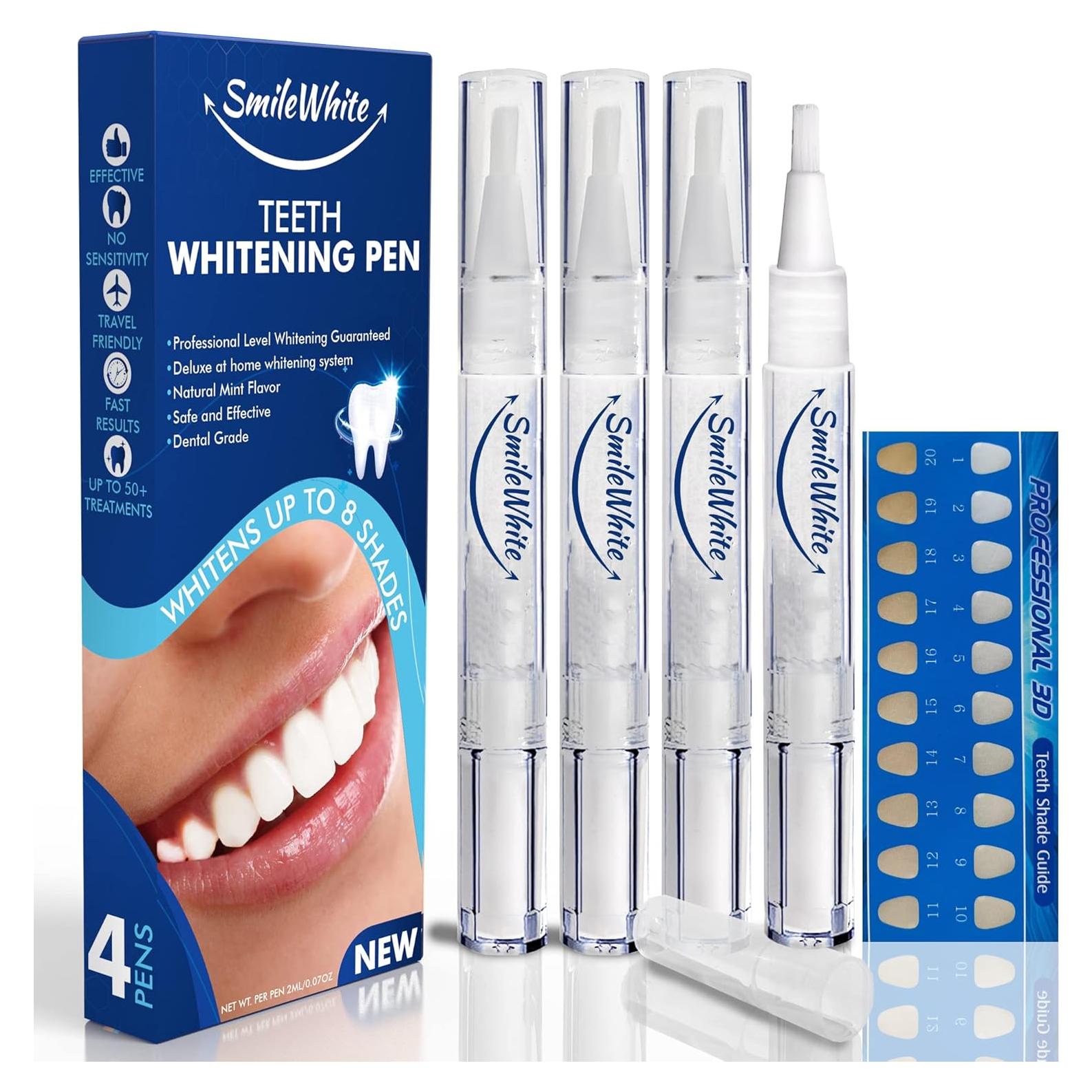 Bolígrafo Blanqueador de Dientes SmileWhite - Paquete de 4, Sin Sensibilidad