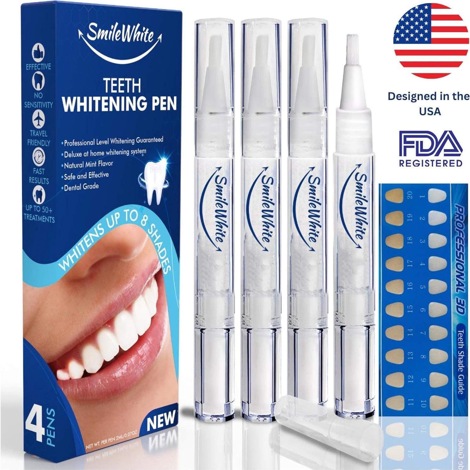Bolígrafo Blanqueador de Dientes SmileWhite - Paquete de 4, Sin Sensibilidad