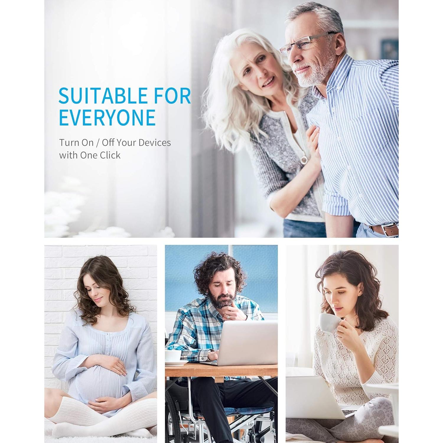 Interruptor de luz inalámbrico Syantek con control remoto 5 salidas