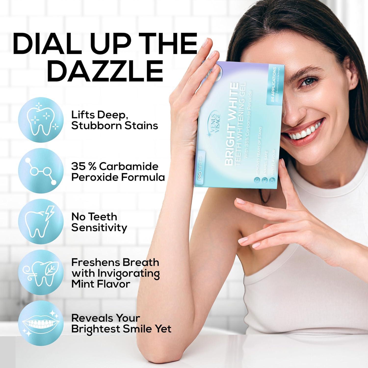 Kit de gel blanqueador dental Venus Visage 8 paquetes 35%