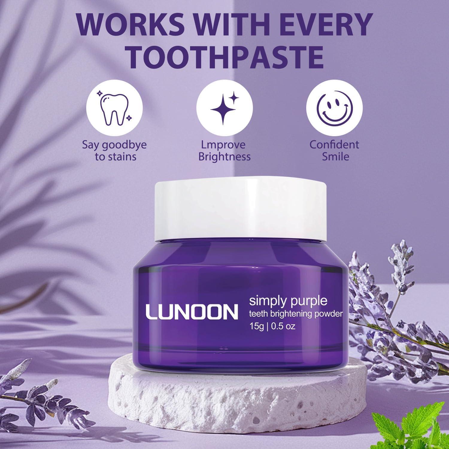 LUNOON Polvo Blanqueador de Dientes - Fórmula Natural y Efectiva