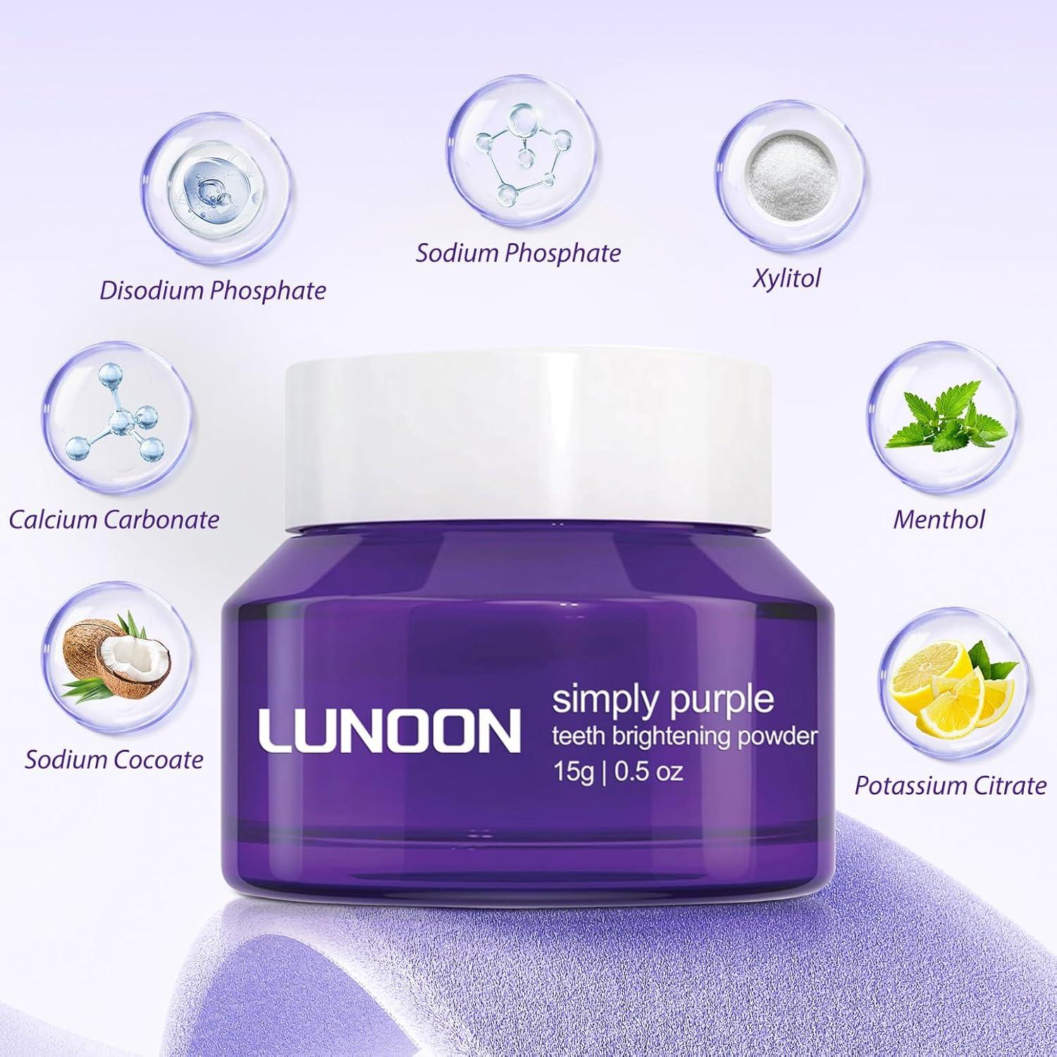 LUNOON Polvo Blanqueador de Dientes - Fórmula Natural y Efectiva