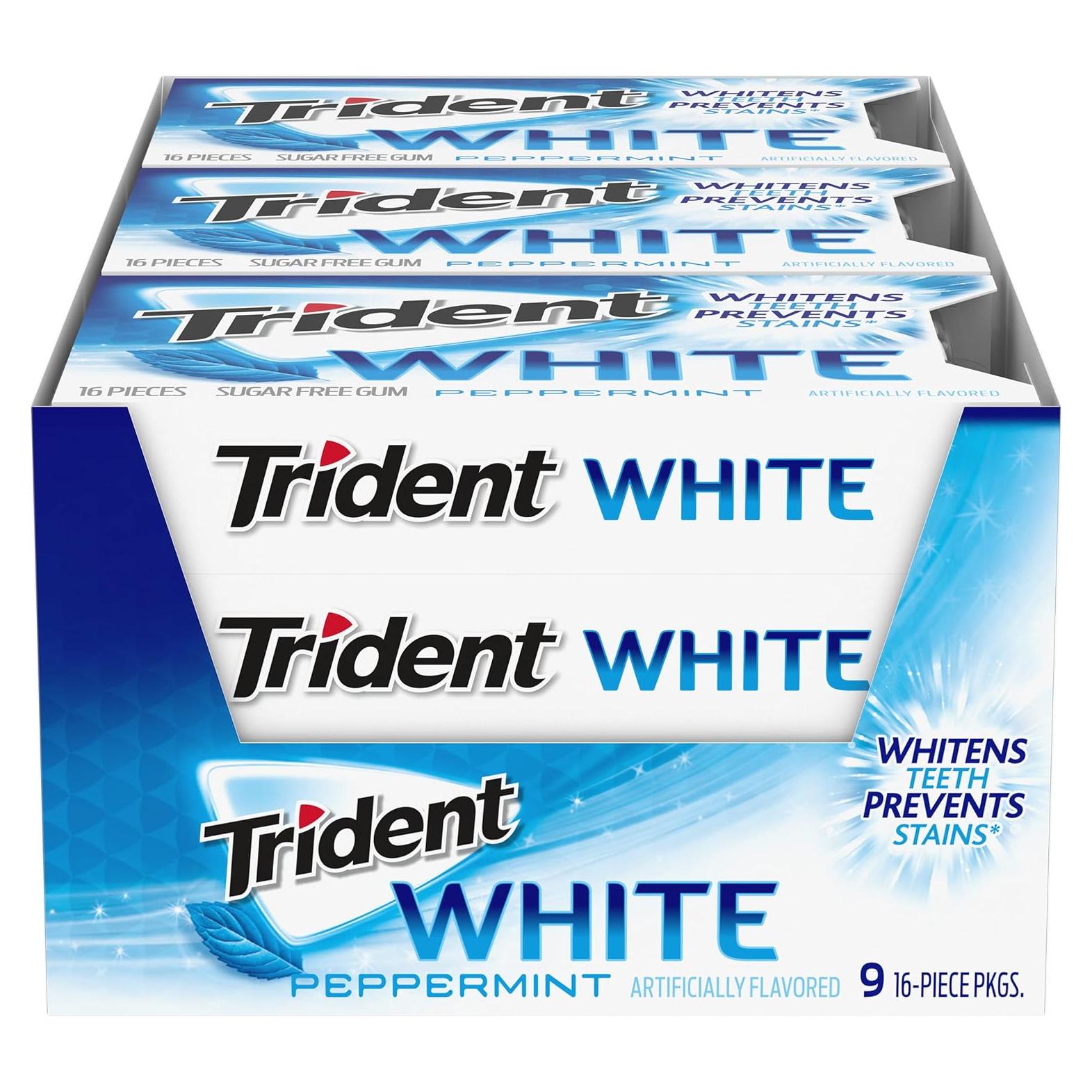Chicle Trident Blanco Menta Sin Azúcar 144 Piezas