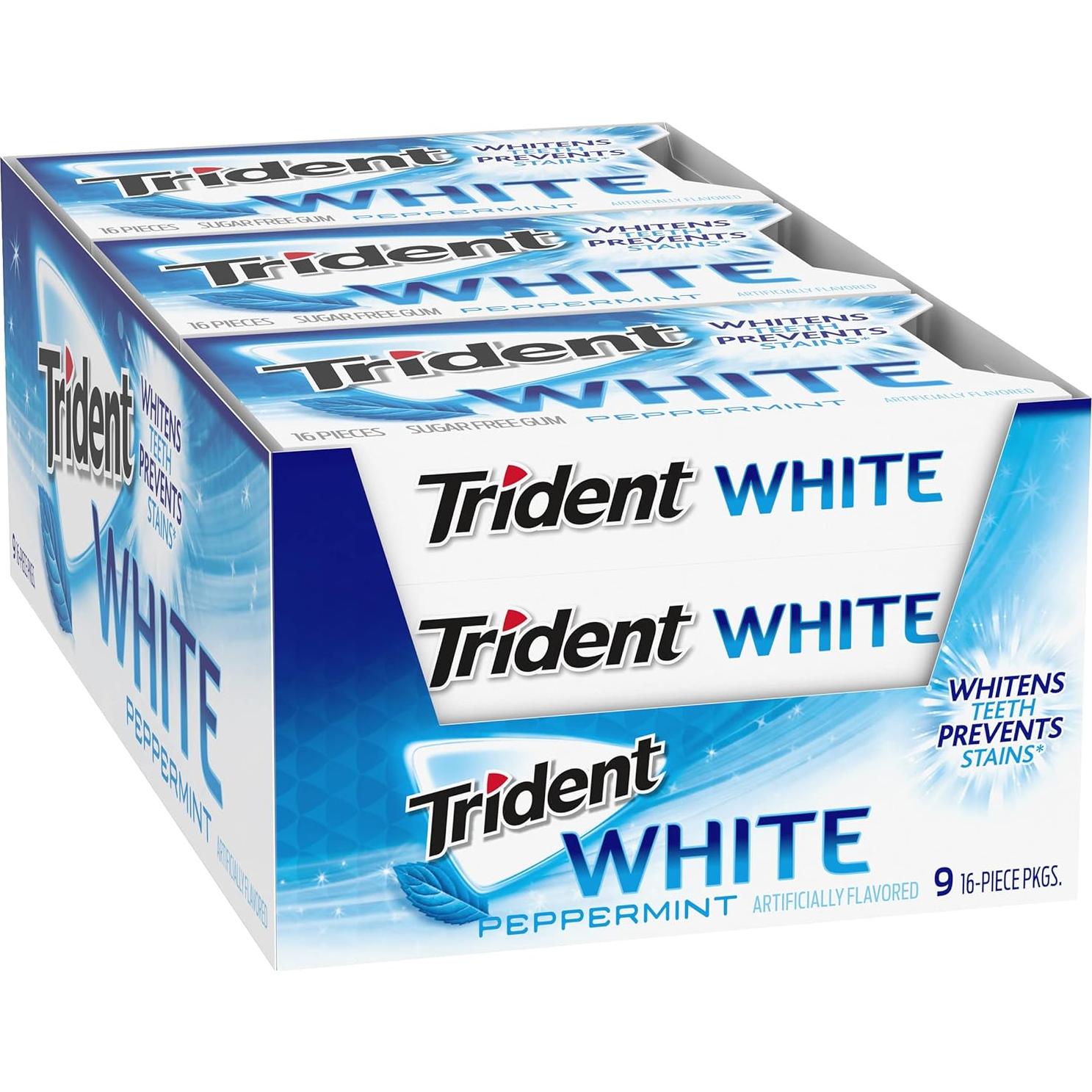 Chicle Trident Blanco Menta Sin Azúcar 144 Piezas