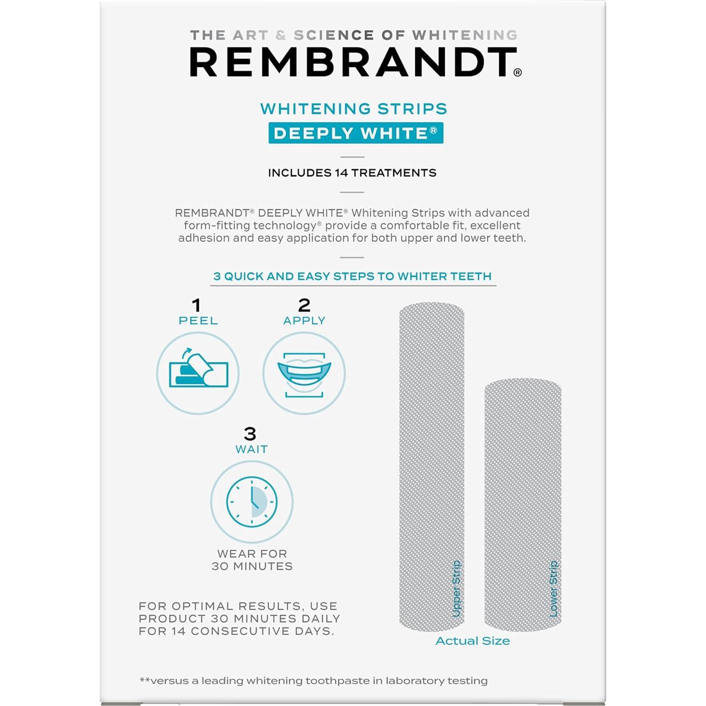 Tiras Blanqueadoras Rembrandt 28 Tiras para Dientes Naturales