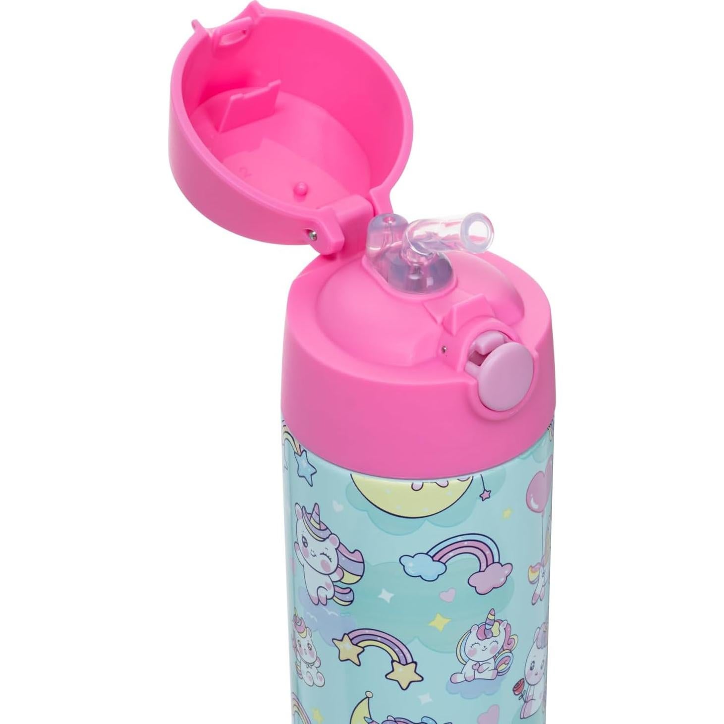 Botella de Agua Snug Unicornio 500ml con Popote para Niños