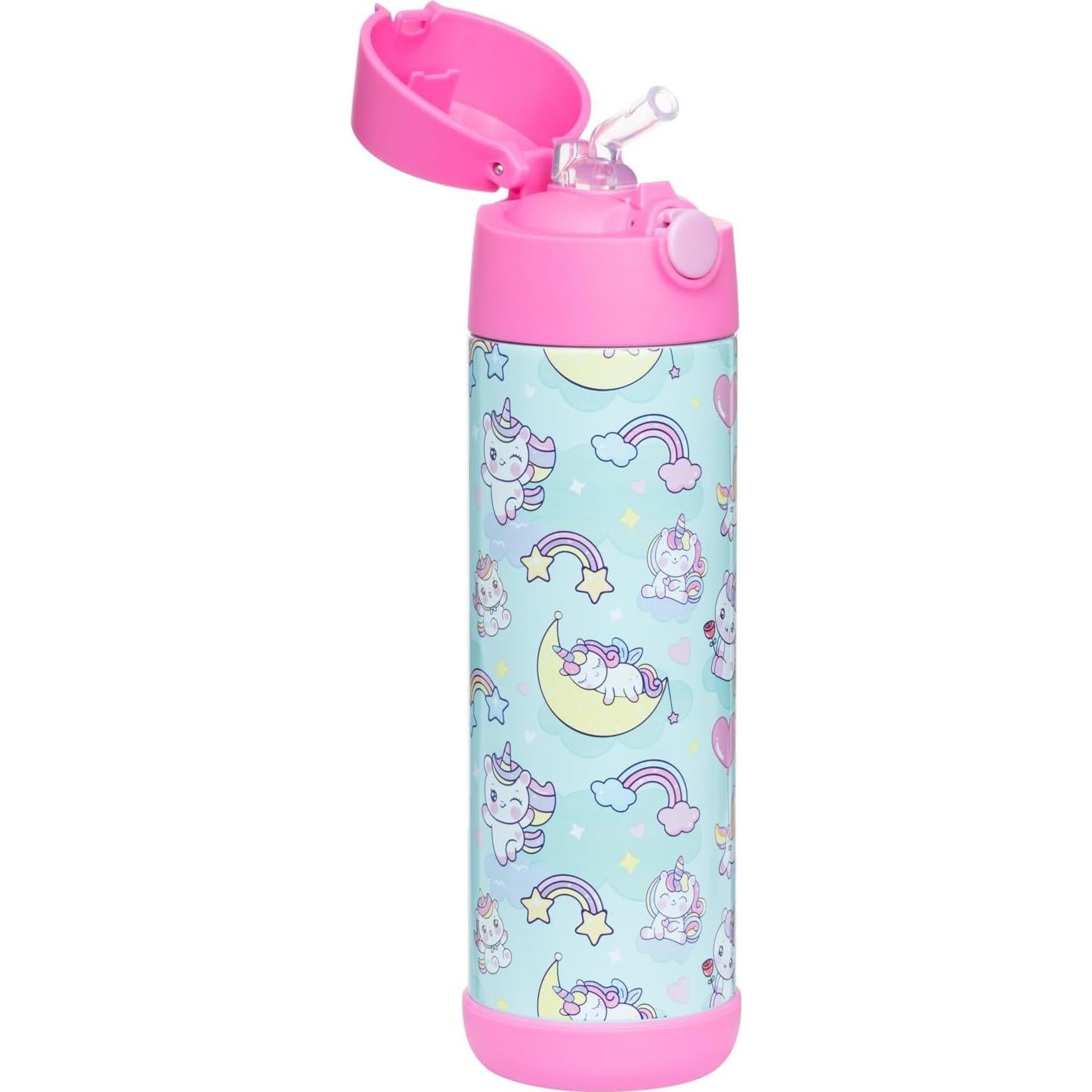 Botella de Agua Snug Unicornio 500ml con Popote para Niños