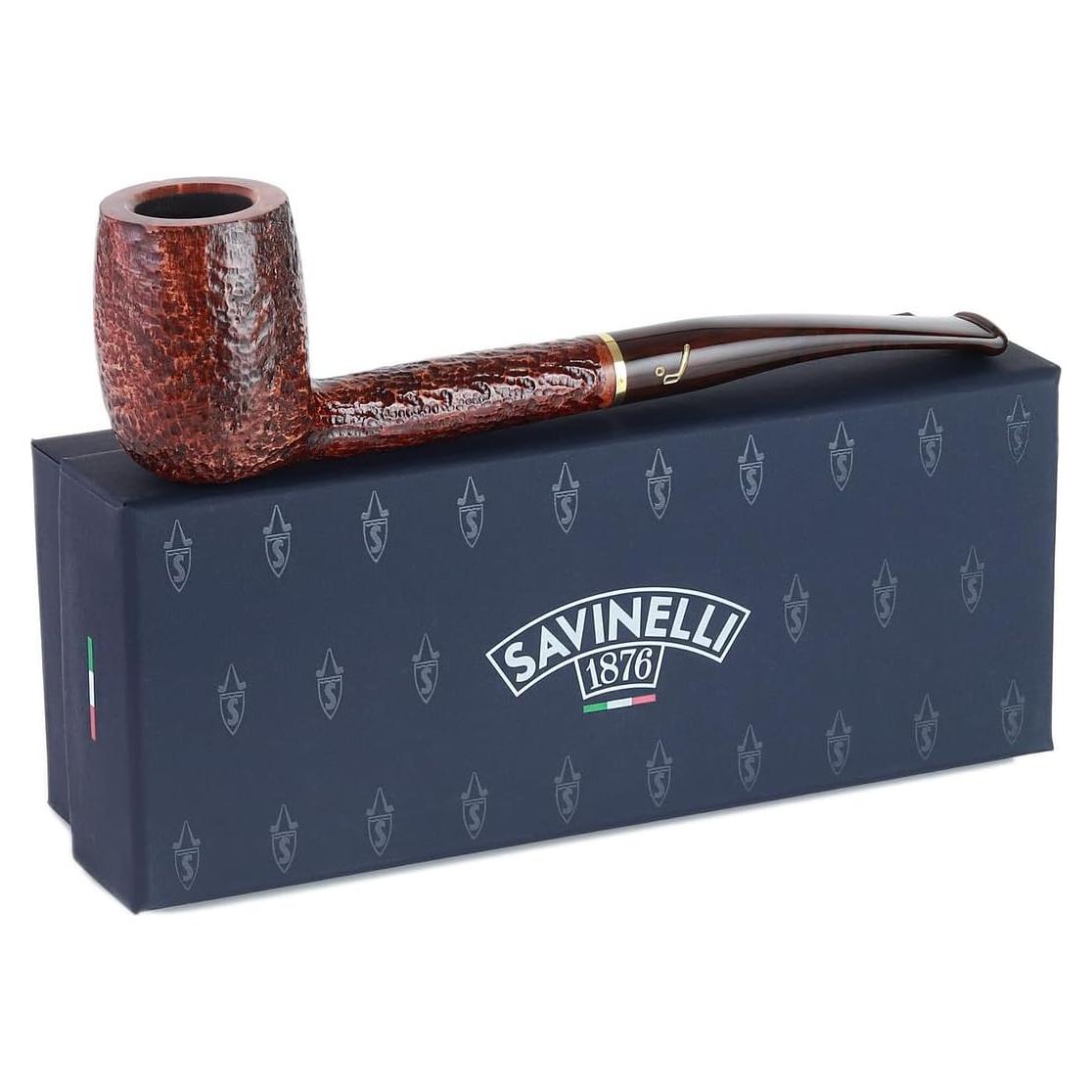 Pipa Savinelli Bing's Rustificada Billiard Hecha a Mano