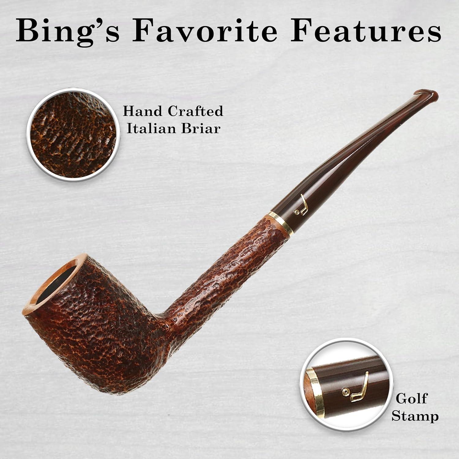 Pipa Savinelli Bing's Rustificada Billiard Hecha a Mano