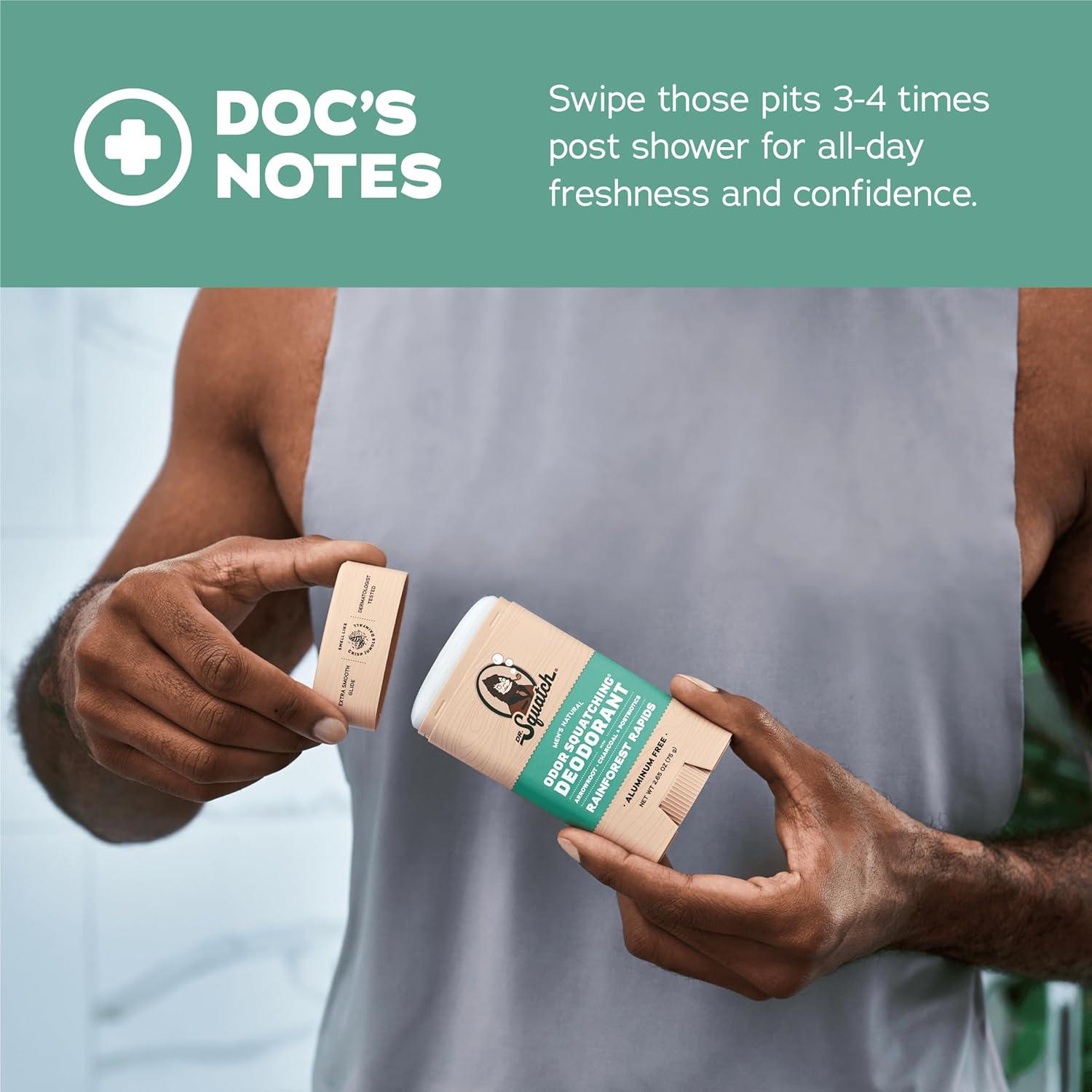 Desodorante Natural Dr. Squatch para Hombres - Rápidos del Bosque Lluvioso - 3 Pack 75g