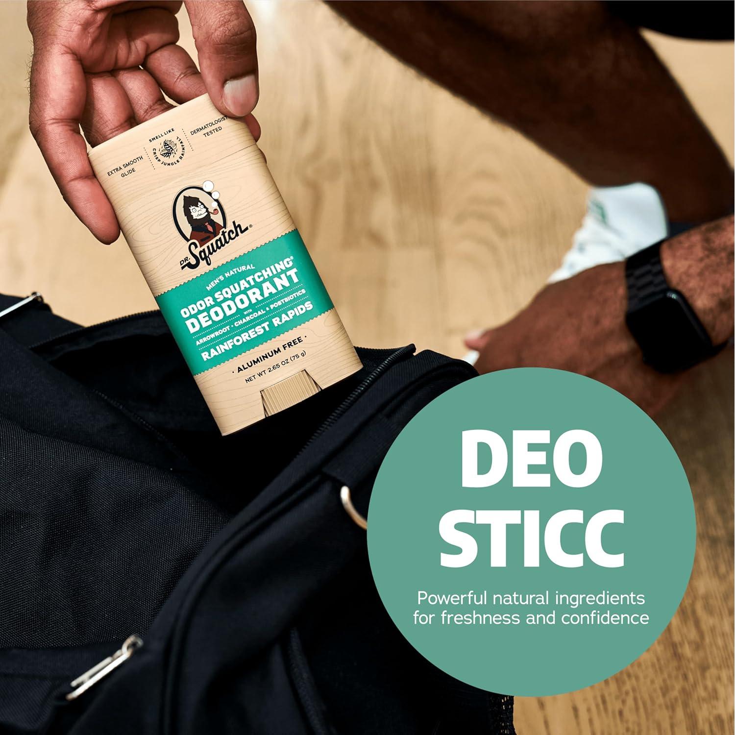Desodorante Natural Dr. Squatch para Hombres - Rápidos del Bosque Lluvioso - 3 Pack 75g