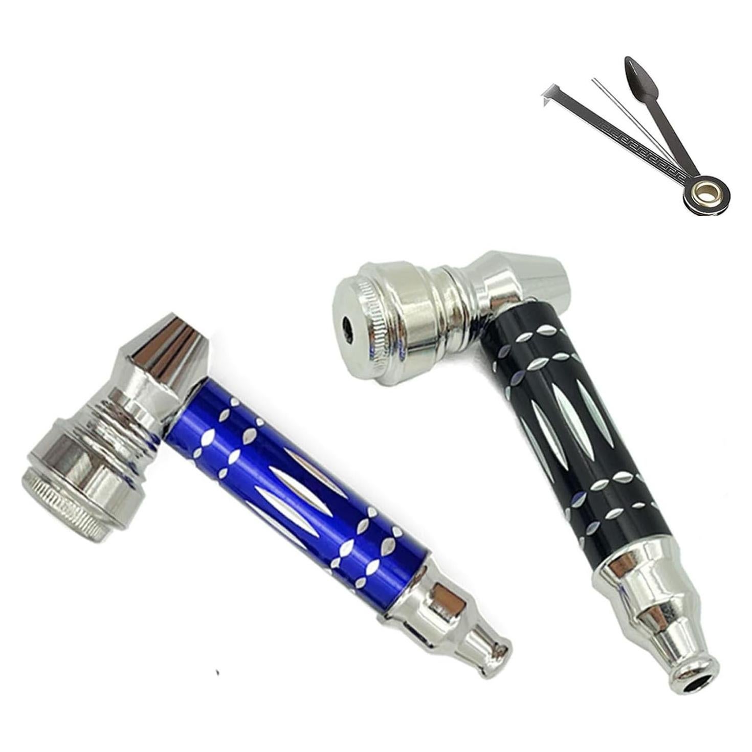 2pc Short Metal Tobacco Pipes With Pipe Scraper Set, 3 inch Smoking Pipe Accessories Kit