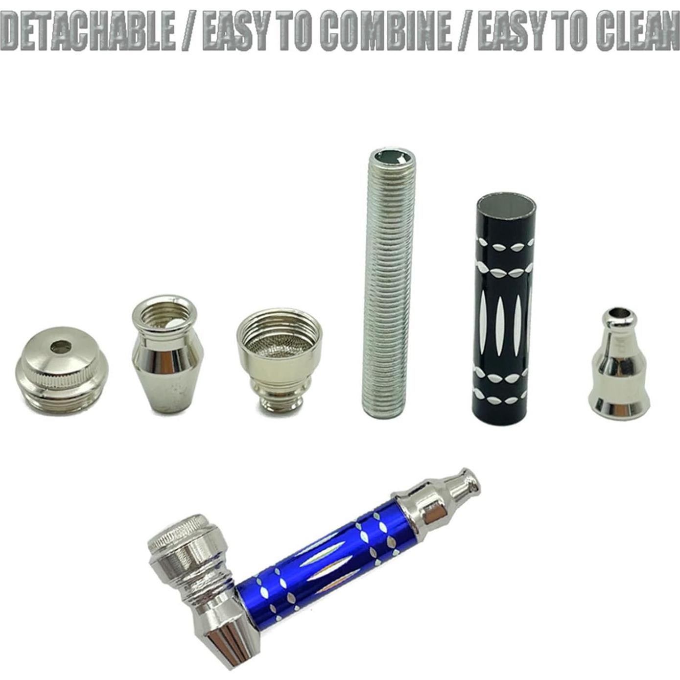 2pc Short Metal Tobacco Pipes With Pipe Scraper Set, 3 inch Smoking Pipe Accessories Kit