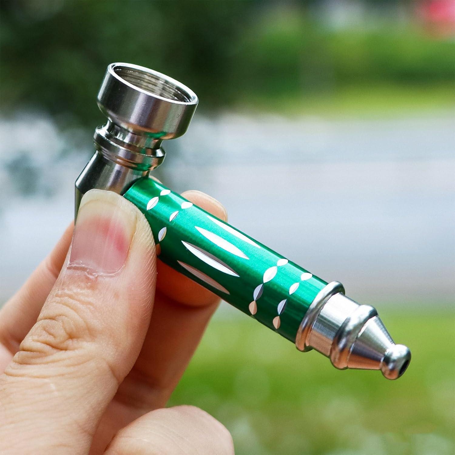 2pc Short Metal Tobacco Pipes With Pipe Scraper Set, 3 inch Smoking Pipe Accessories Kit