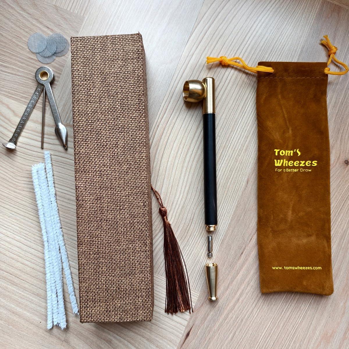 Pipa de Tabaco Tom's Wheezes Ébano 17 cm con Accesorios