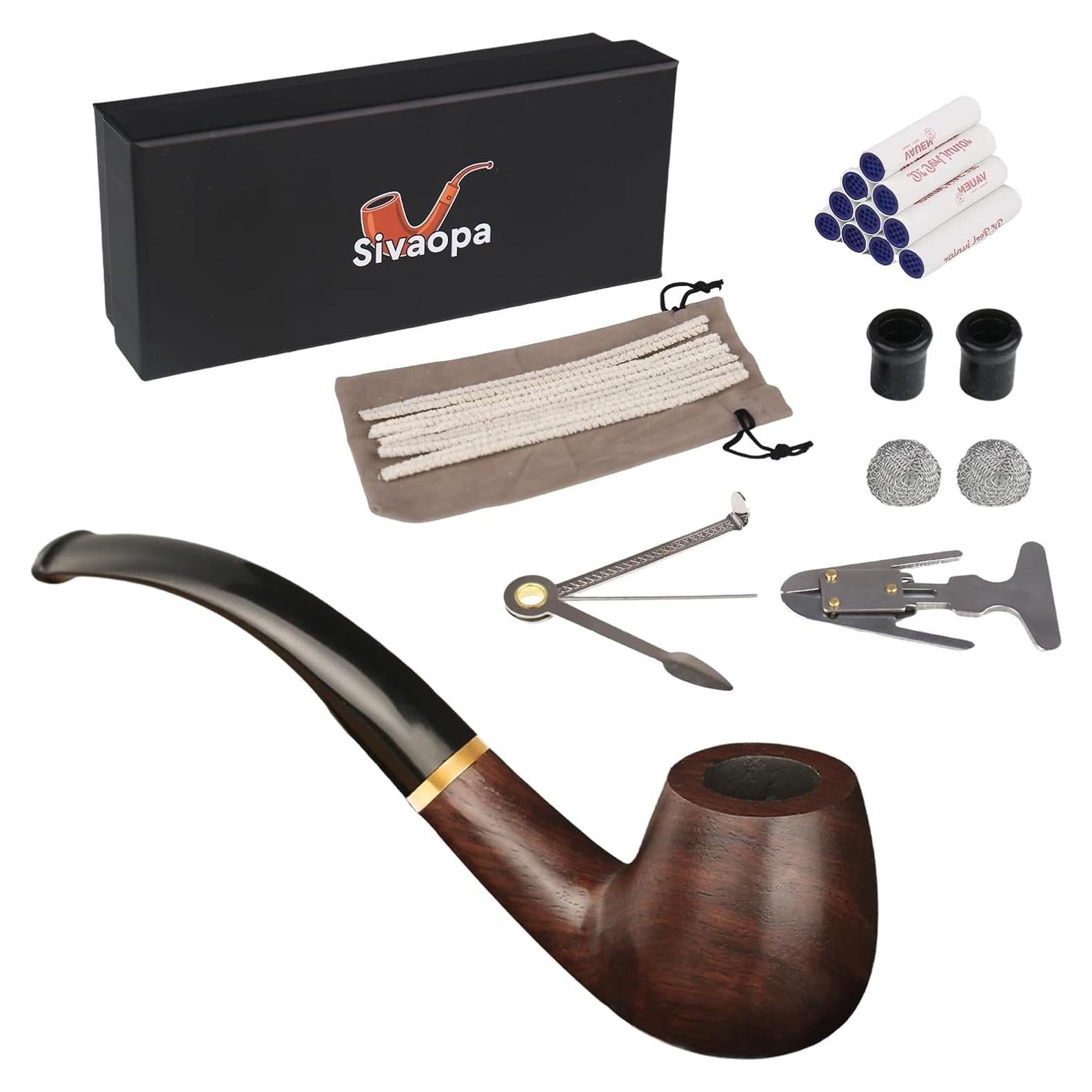 Juego de Pipas de Tabaco Sivaopa Ébano Hechas a Mano