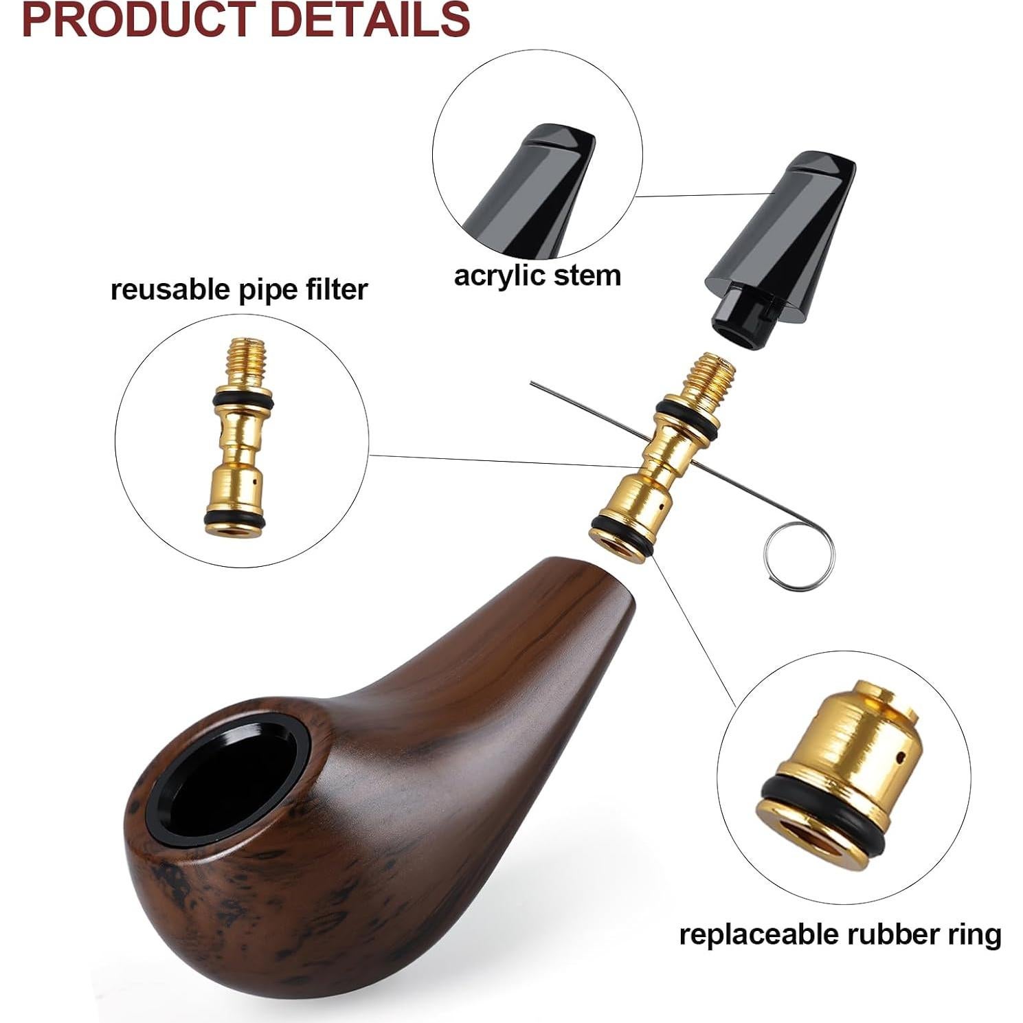 Pipa de Tabaco Mini Joyoldelf Hecha a Mano con Accesorios