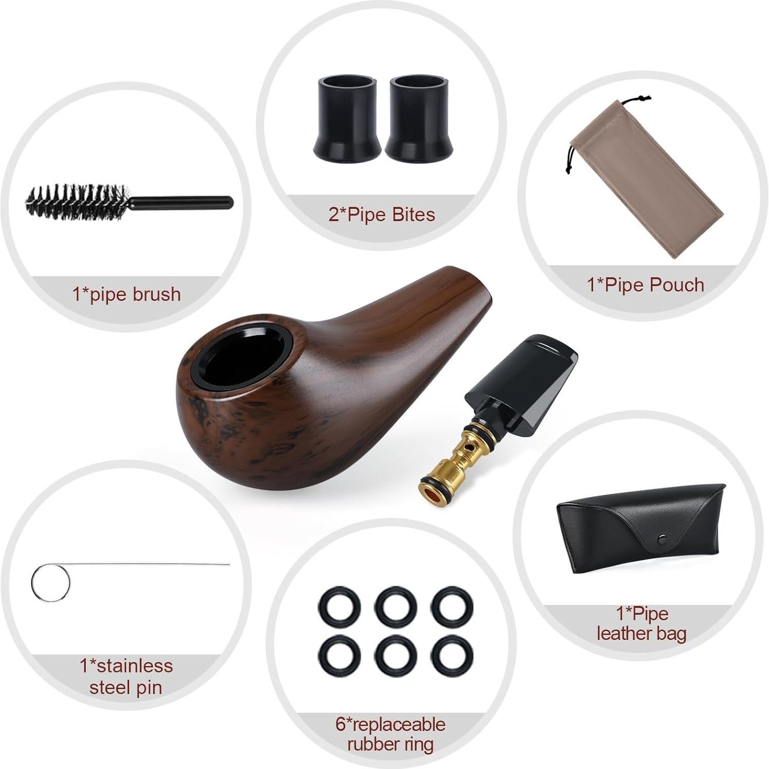 Pipa de Tabaco Mini Joyoldelf Hecha a Mano con Accesorios