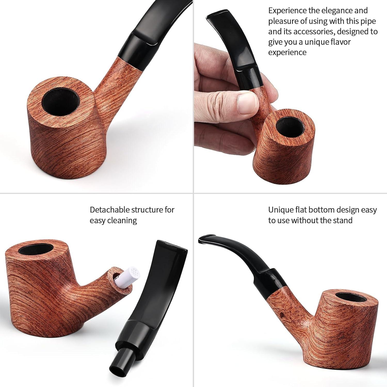 Juego de Pipas de Tabaco Joyoldelf Madera de Rosa con Accesorios