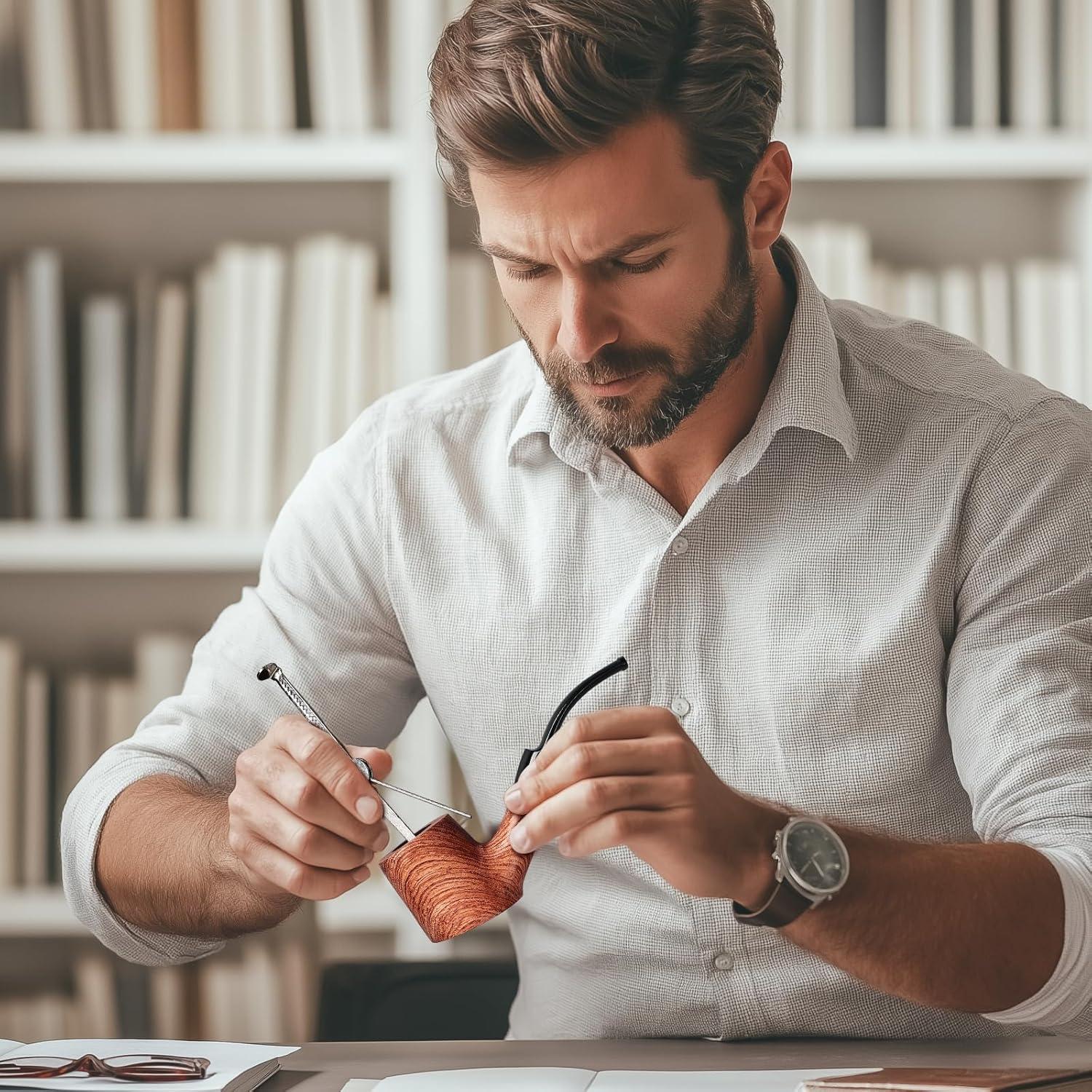 Juego de Pipas de Tabaco Joyoldelf Madera de Rosa con Accesorios