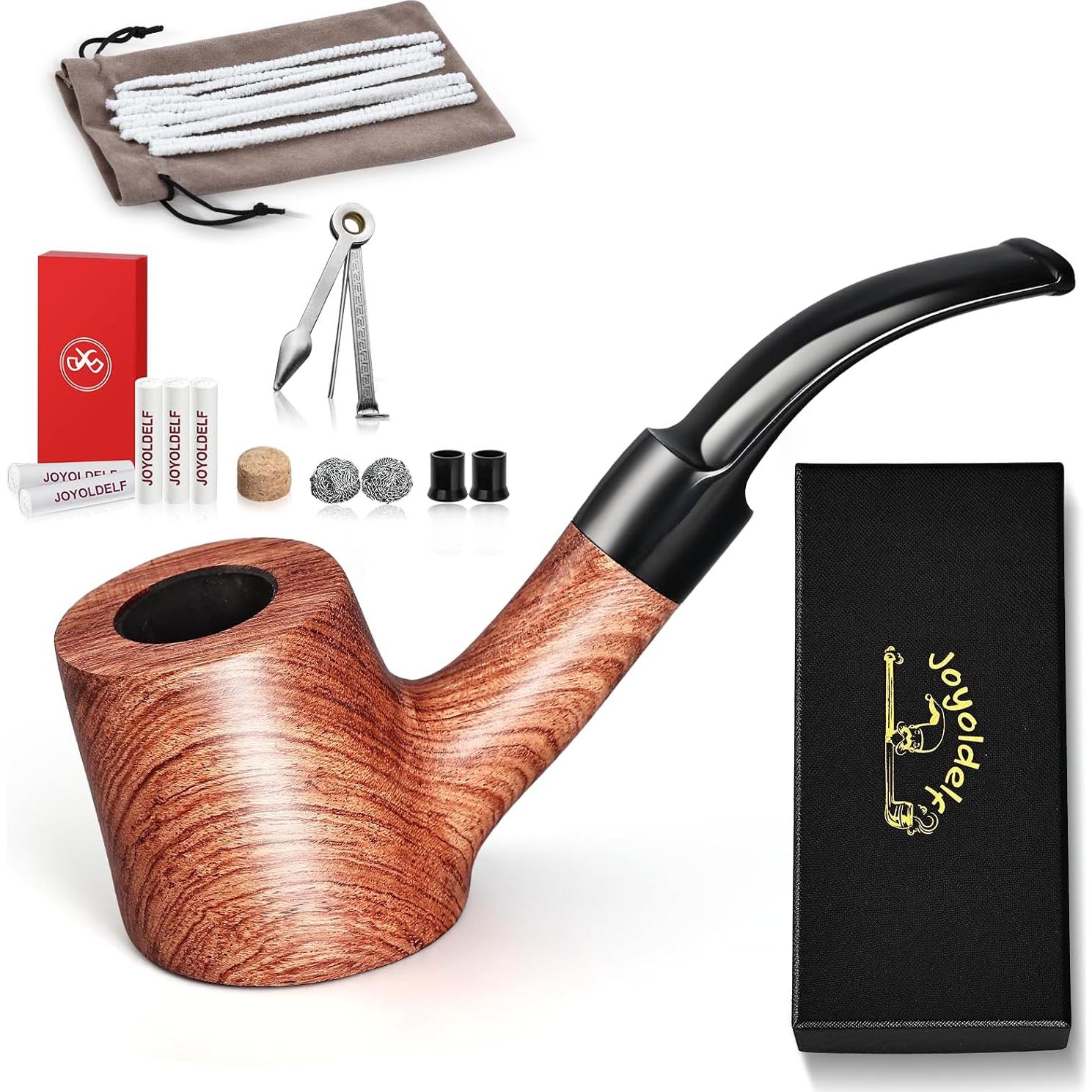 Juego de Pipas de Tabaco Joyoldelf Madera de Rosa con Accesorios