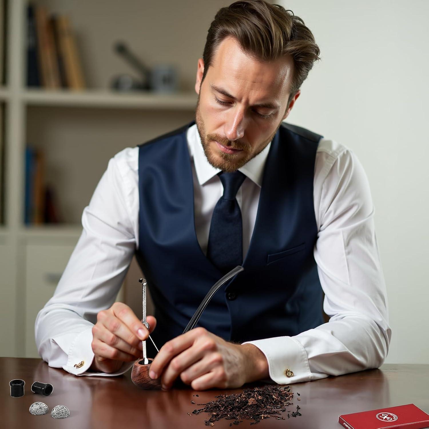 Pipa de Tabaco Joyoldelf de Madera de Rosa con Accesorios