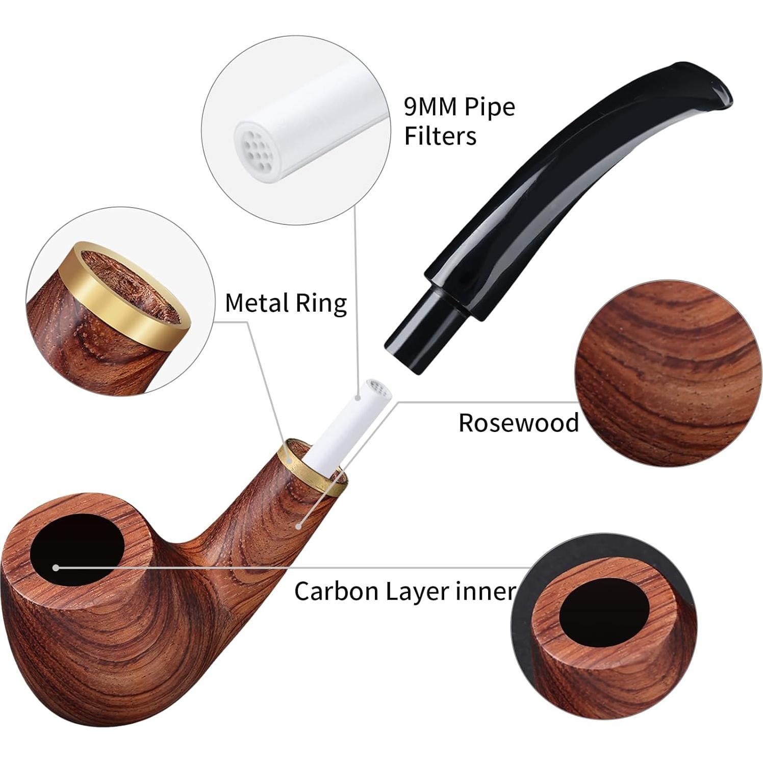 Juego de Pipas Joyoldelf de Madera de Secuoya con Soporte