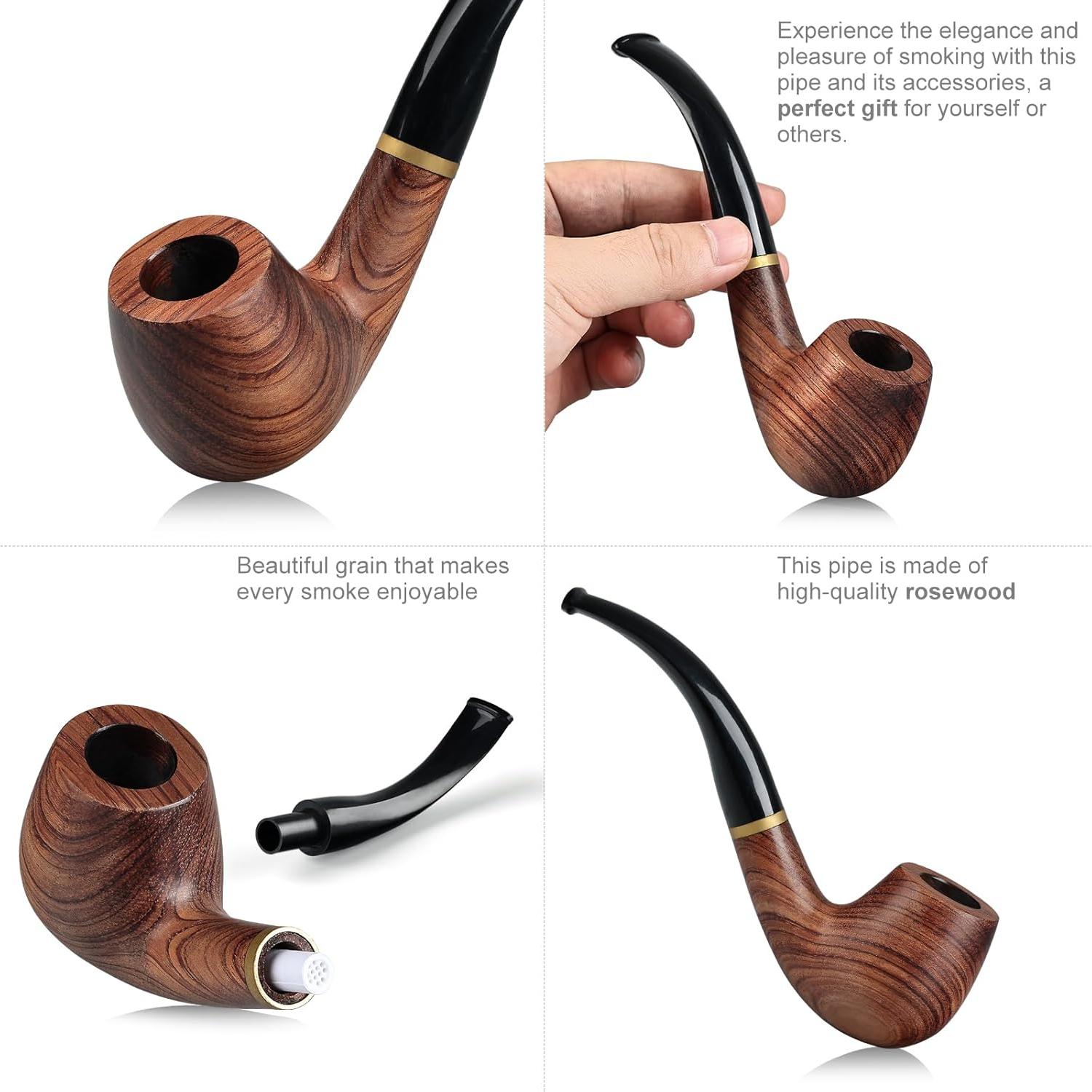 Juego de Pipas Joyoldelf de Madera de Secuoya con Soporte