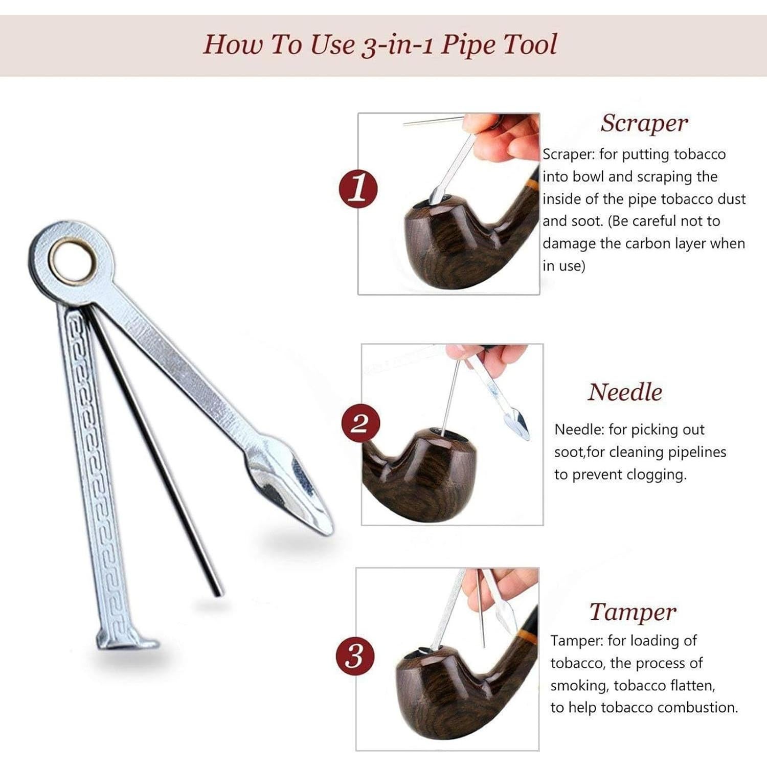 Pipa de Tabaco Joyoldelf Ébano con Accesorios y Bolsa