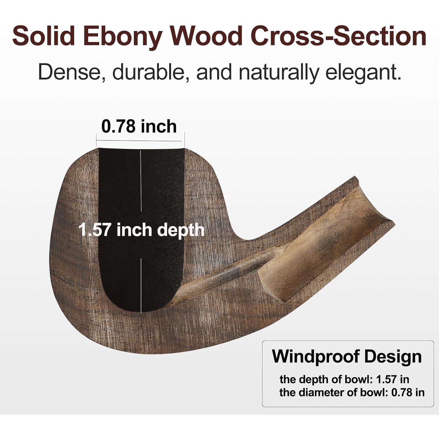 Pipa de Tabaco Joyoldelf Ébano con Accesorios y Bolsa