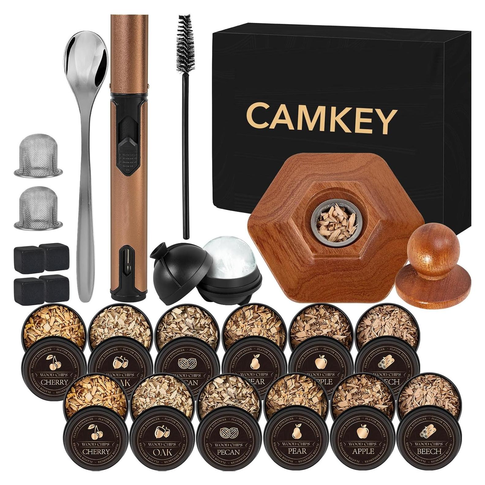 Kit de Ahumador de Whisky 23 Piezas CAMKEY con Chips de Madera