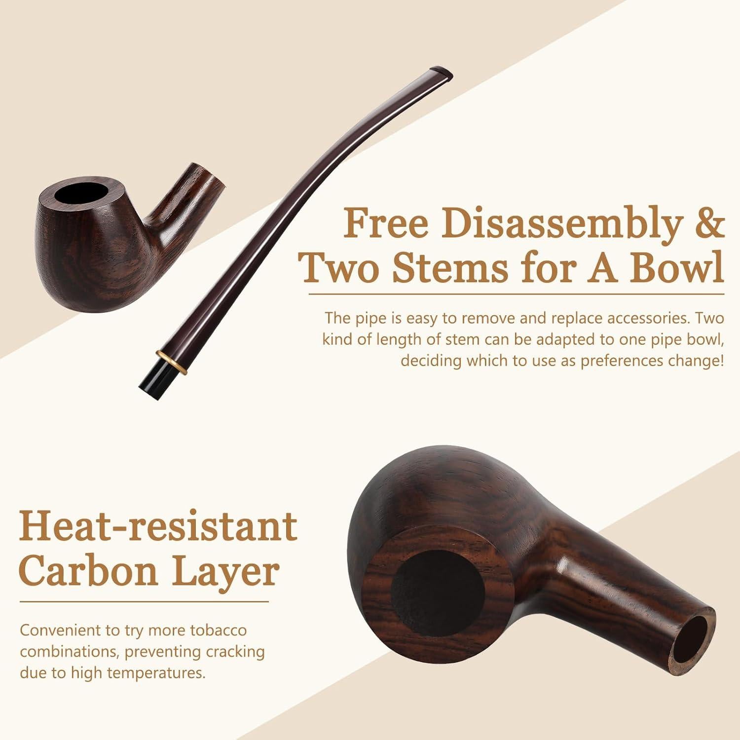 Juego de Pipas de Tabaco Obetis - Ébano Premium con Accesorios