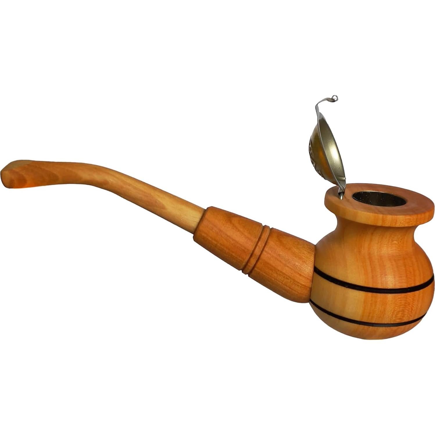 Pipa de Tabaco Ulleo de Madera de Cereza Hecha a Mano 17 cm