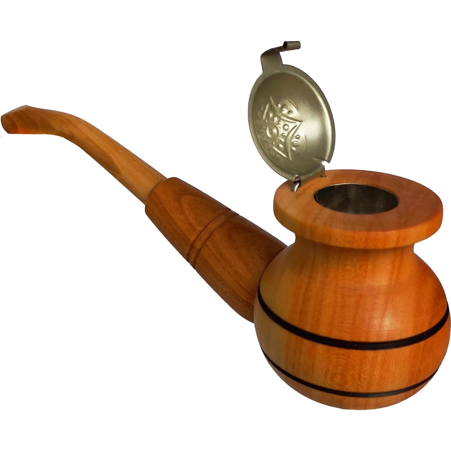 Pipa de Tabaco Ulleo de Madera de Cereza Hecha a Mano 17 cm