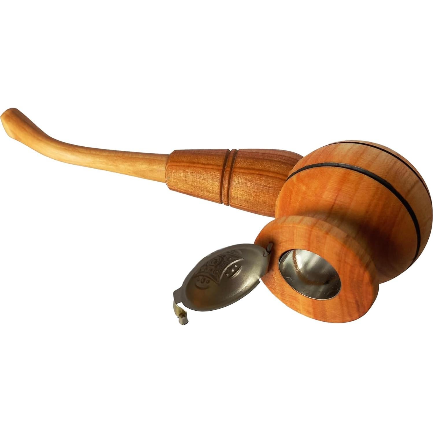 Pipa de Tabaco Ulleo de Madera de Cereza Hecha a Mano 17 cm