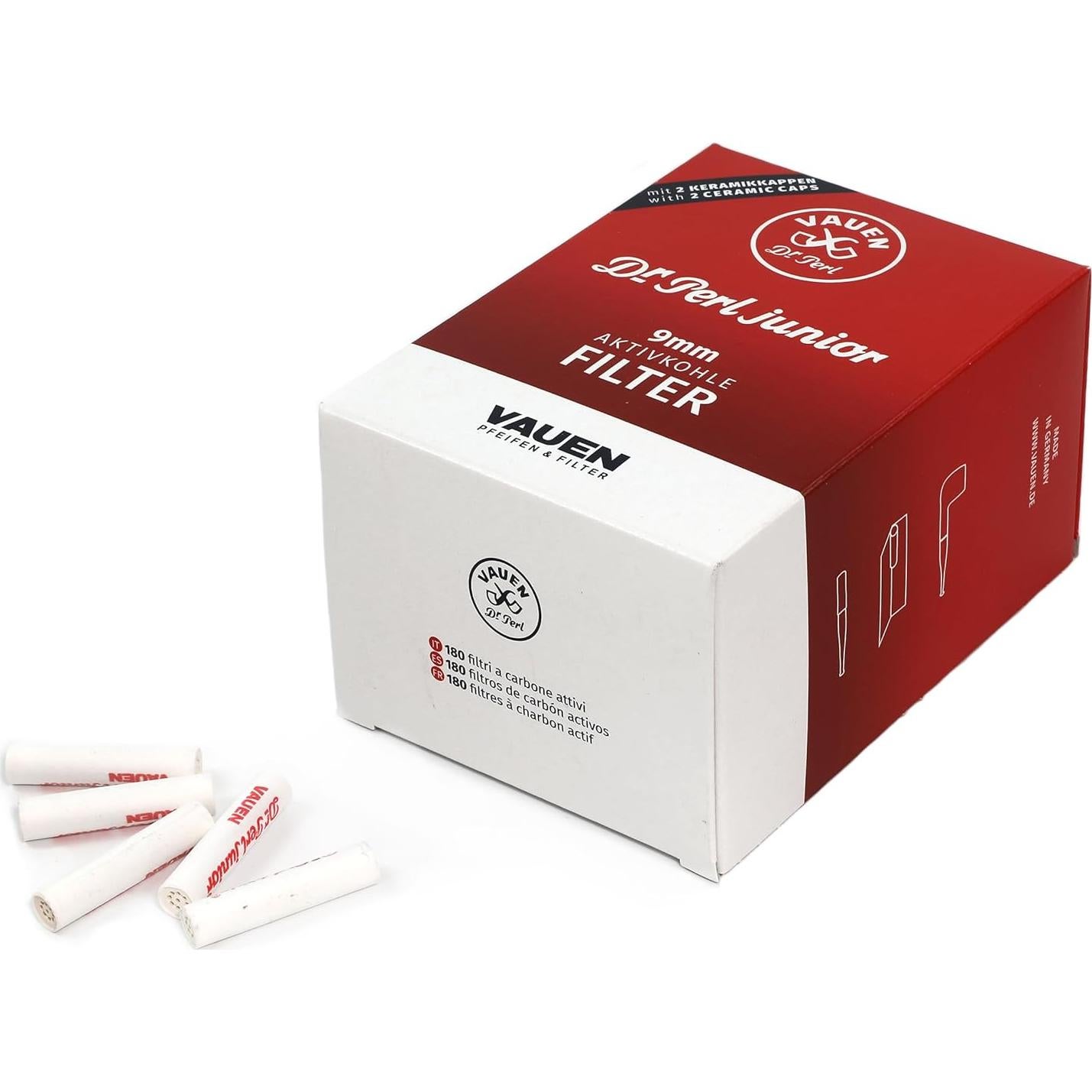 Filtros de Tubo Dr. Perl Junior 180 Filtros 9mm Carbón Activado